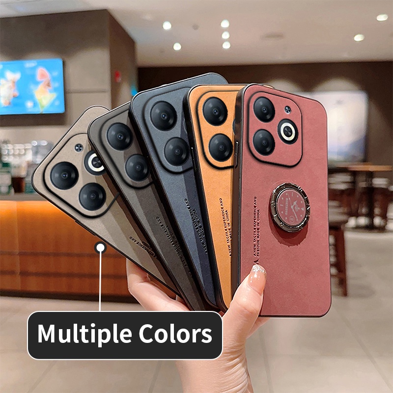 เคส infinix Smart 8 6 5 โทรศัพท์มือถือผู้ชาย และผู้หญิง แบบเรียบ มีขาตั้ง สําหรับ cortex ZJYBP