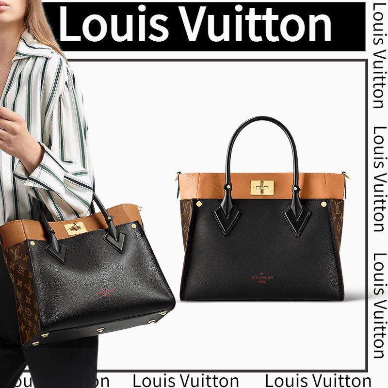 หลุยส์วิตตอง Louis Vuitton   CABAS ON MY SIDE/กระเป๋าผู้หญิง/กระเป๋าสะพายข้าง/กระเป๋าสะพายไหล่