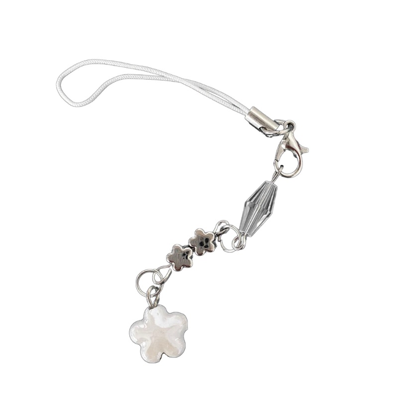 Ch*【พร้อมส่ง】จี้คริสตัล รูปใบไม้สี่ใบ แฮนด์เมด หรูหรา สําหรับห้อยโทรศัพท์มือถือ - รูปที่ 4