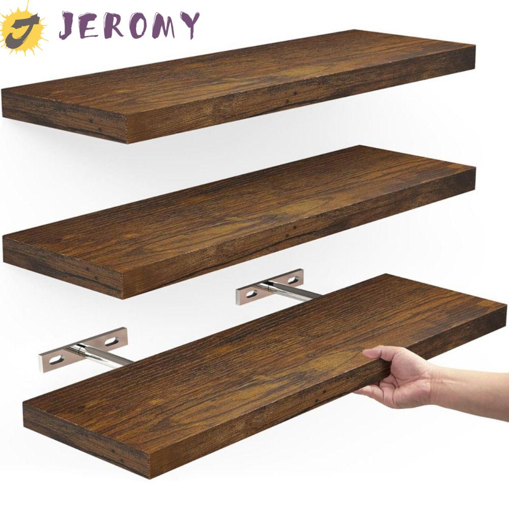 Jeromy ชั้นวางของ ทรงสี่เหลี่ยมผืนผ้า แบบแขวนผนัง ถอดออกได้ อเนกประสงค์ ทนทาน สําหรับครัวเรือน