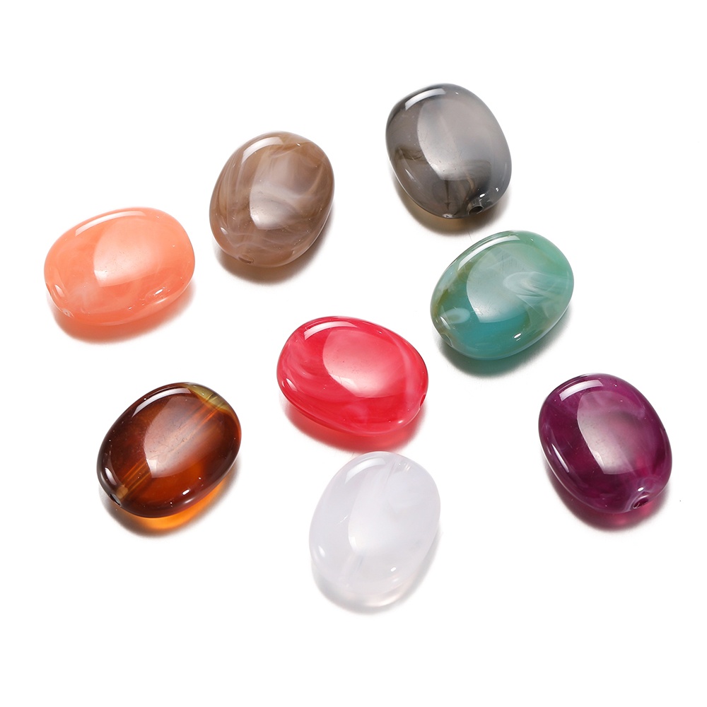 St. kunkka 10 ชิ้นอะคริลิคแบนรอบเลียนแบบลูกปัดหินธรรมชาติแฟชั่น Charm ลูกปัดหลวมสามารถใช้สําหรับ DIY เครื่องประดับทําสร้อยคอสร้อยข้อมือและงานฝีมือ