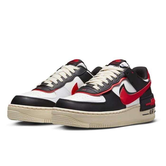 NIKE AIR FORCE 1 AF1 SHADOW SNEAKERS WANITA - SUMMIT WHITE/RED/BLACK แฟชั่น  รองเท้า sports