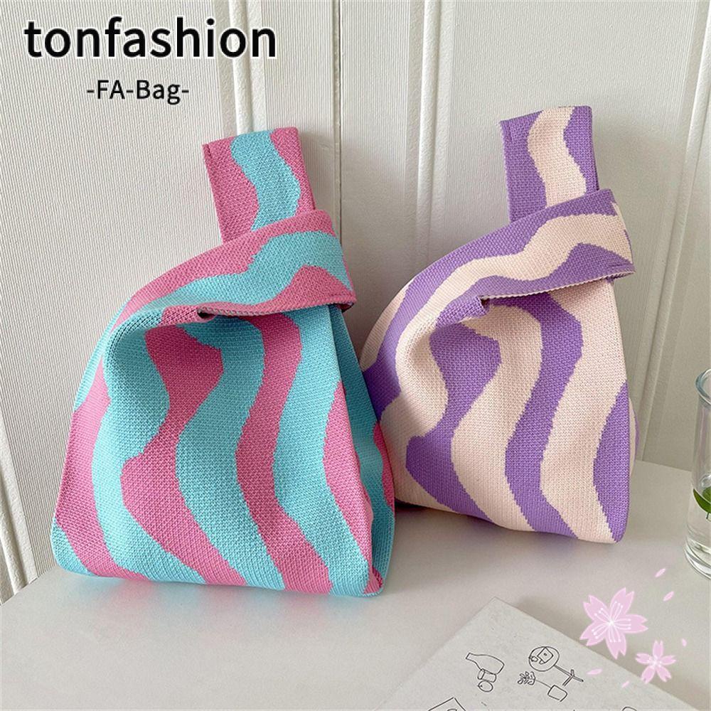Tonfashion กระเป๋าถือถัก แฮนด์เมด ขนาดเล็ก