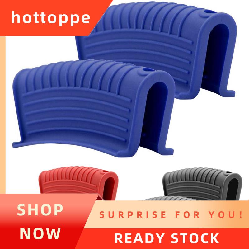 【hottoppe】ที่จับกระทะซิลิโคน แบบหนา ฉนวนกันความร้อน หูหนีบ กระทะเหล็กหล่อ ที่จับกระทะ 2 ชิ้น