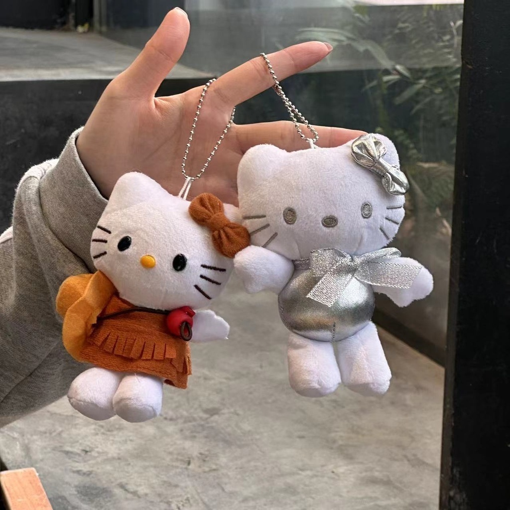 เครื่องประดับ จี้ตุ๊กตา Hello Kitty สไตล์ตะวันตก คาวบอย สีดํา สําหรับกระเป๋านักเรียน