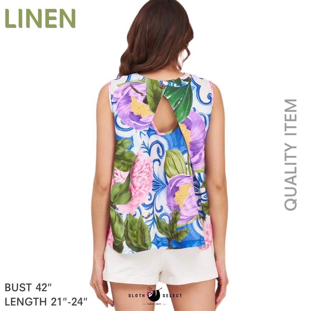 SLOTH SELECT เสื้อลินินแท้ แต่งเว้าหลังข