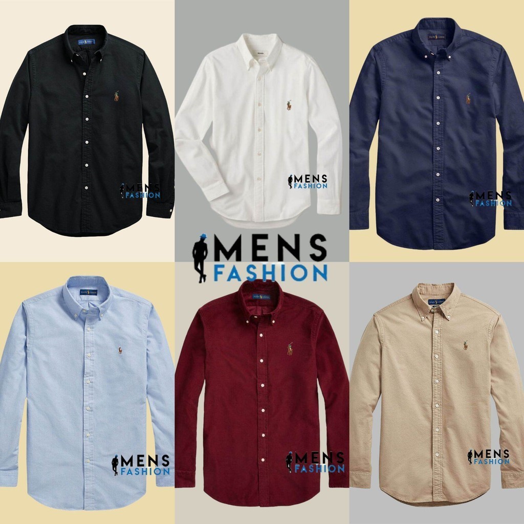 🔥เสื้อเชิ้ตแขนยาวผู้ชาย 👌💯% Cotton Oxford Kain🔥🔥