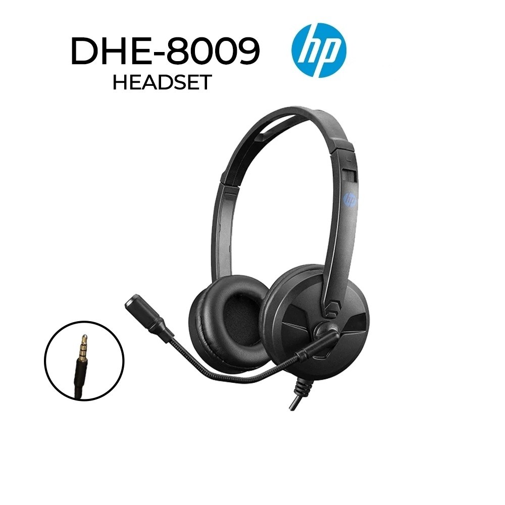 หูฟังมีไมค์ HP รุ่น DHE-8009 Jack 3.5 Headset หูฟังแบบครอบหู รับประกันของแท้