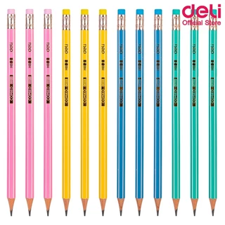ดินสอไม้COMIKO Deli รุ่น C011 ความเข้มHB สีสันสดใส (จำหน่าย 1 กล่อง / 12 แท่ง)