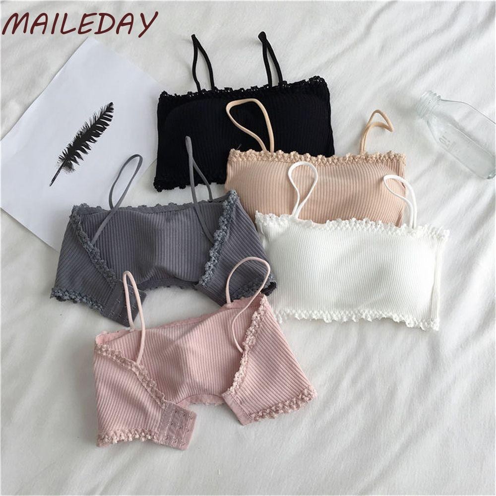 Maile Thread Lingerie Full Cup Breathable Free Sleep Tube Top Chest Pad