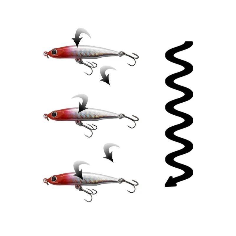 Outkit Mini Sinking ดินสอ 3.2g ตกปลา Lure Wobblers Crankbait Hard เหยื่อ Hardbait เหยื่อประดิษฐ์ผู้โยกเยกสําหรับ Jigging ตกปลา - รูปที่ 3