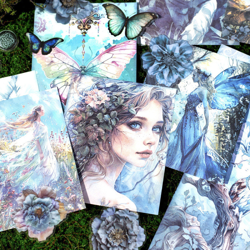 Character Material Pack Flowers Strange Travel Series Girl Butterfly Flower Material Pack Handbook B