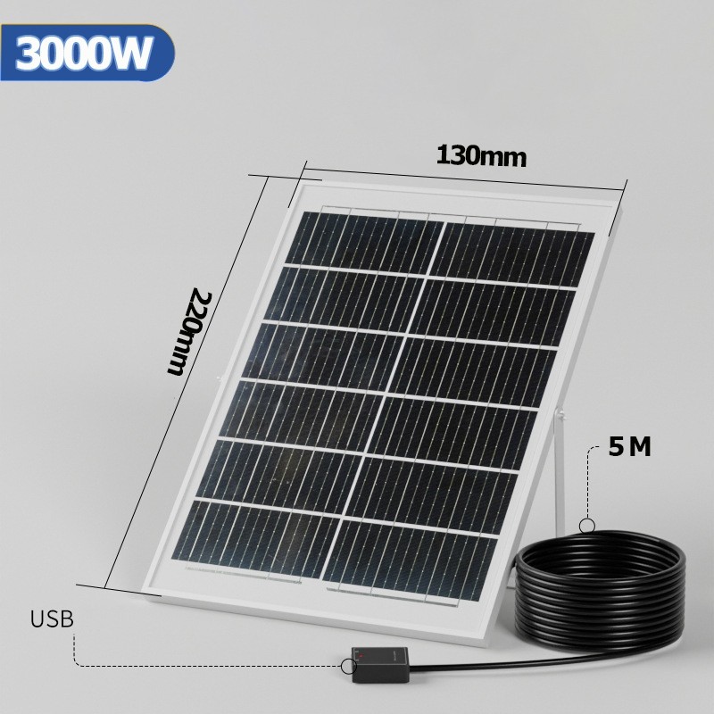 Solar 1000W แผงโซล่าเซลล์ พร้อมขา + สายยาว 5 เมตร แผงโซล่าเซลล์ Polycrystalline 6V ฟโซล่าเซลล์ กันน้