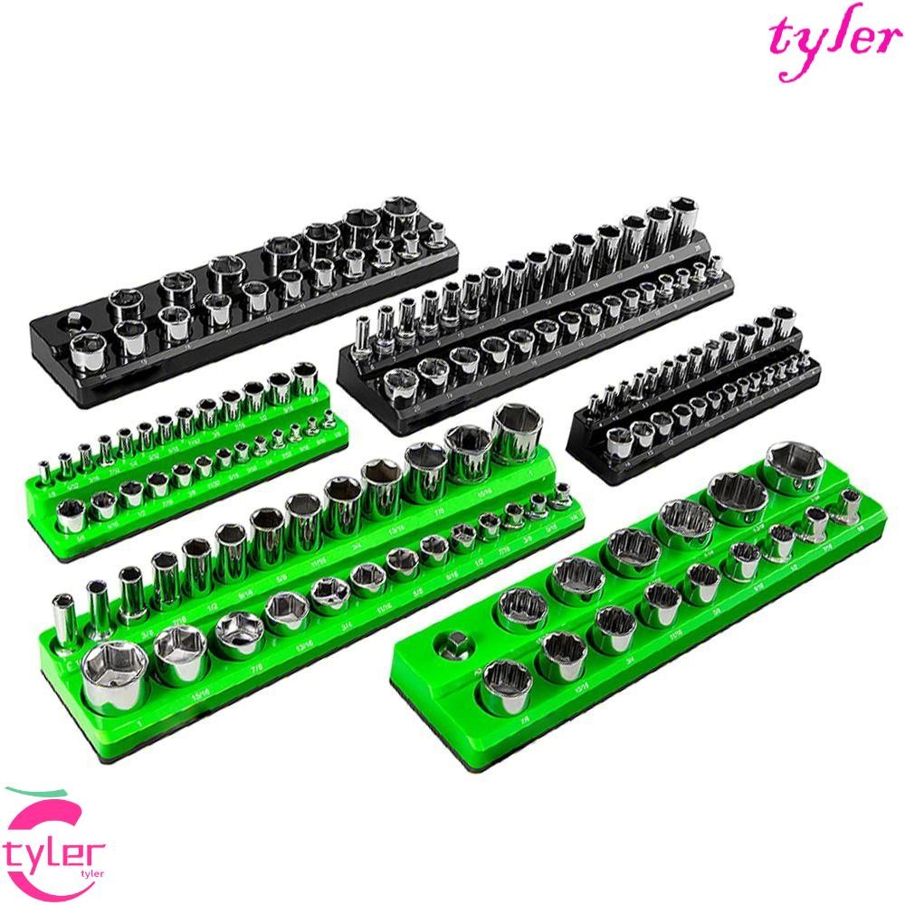 Tyler 3Psc Magnetic Socket Organizer Set, Professional 1/4 "3/8" 1/2 "ไดรฟ์แม่เหล็ก Socket Holder Kit, ขนาดมาตรฐานและลึกติดโลหะผนังแม่เหล็กถาดซ็อกเก็ต