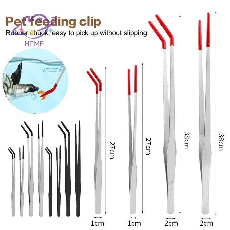 [mayhome] สัตว์เลื้อยคลานสแตนเลสพร้อมปลายยางแหนบให้อาหารแหนบพิพิธภัณฑ์สัตว์น้ําแหนบเครื่องมือทําความสะอาดถังปลางูสิ่งที่ส่งมาอุปกรณ์เสริม {TH}