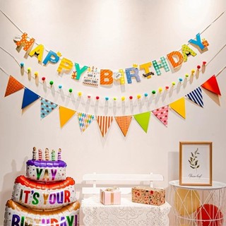ส่งสินค้าทุกวัน ธงแบนเนอร์Happy birthday ป้ายแบนเนอร์วันเกิด…