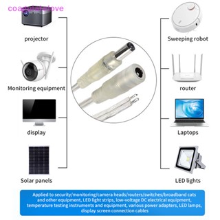 Coagulatelove อะแดปเตอร์สายเคเบิลแจ็คเชื่อมต่อ DC ตัวผู้ ตัวเมีย แบบใส 5.5x2.1 มม. 5A สําหรับแถบไฟ LED [ขายดี]