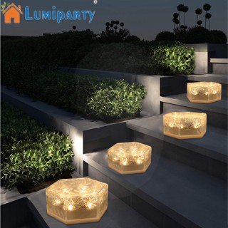 Lumiparty โคมไฟ Led 6 ดวง พลังงานแสงอาทิตย์ ทรงหกเหลี่ยม กันน้ํา สําหรับตกแต่งสวน ทางเดิน ระเบียง