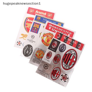 Hugepeaknewsection1 สติกเกอร์เลเซอร์ ลายทีมชาติฟุตบอล Real Madrid Manchester United Juventus Barcelona Liverpool Germany France ขนาด A4 สําหรับติดตกแต่ง