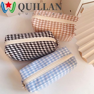 Quillan กระเป๋าเครื่องสําอาง แบบพกพา ลายสก๊อต จุของได้เยอะ สําหรับนักเรียน