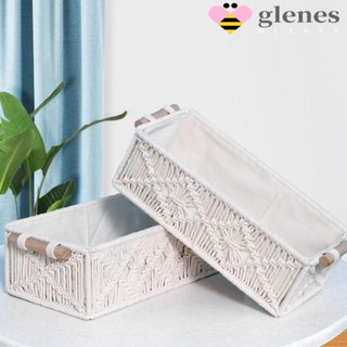 Glenes ตะกร้ากระดาษชําระ 2 ขนาด สีขาว|ตะกร้าผ้าสาน แฮนด์เมด อเนกประสงค์ พร้อมหูหิ้ว