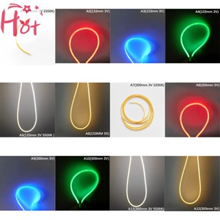 Goldensquare อะไหล่หลอดไฟ Led 3v 133 มม. 300 มม. ยืดหยุ่น สีขาวอบอุ่น Diy อุปกรณ์เสริม