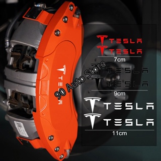 สติกเกอร์ฟิล์ม ตราสัญลักษณ์คาลิปเปอร์ ลายสก๊อต Tesla ModelS P85D สําหรับตกแต่งรถยนต์ 6 ชิ้น