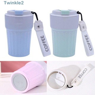 Twinkle แก้วกาแฟสเตนเลส สุญญากาศ กันรั่วซึม ขนาด 400 มล. พร้อมสายคล้อง พกพาง่าย สําหรับรถยนต์ เดินทาง