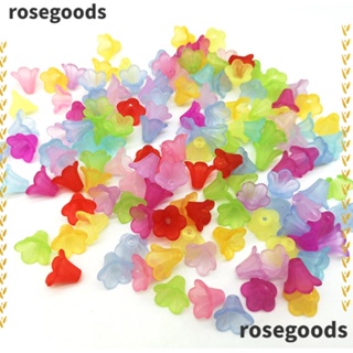 Rosegoods1 ลูกปัดอะคริลิค รูปดอกไม้ ขนาดเล็ก สุ่มสี สําหรับทําเครื่องประดับ สร้อยคอ DIY