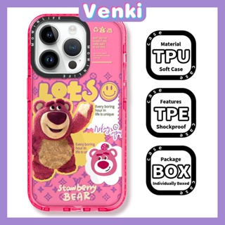 VENKI - เข้ากันได้สำหรับ เคสไอโฟน เคสไอโฟน11 เคส iphone 11 เคสนุ่มเคสใสหนากันกระแทกป้องกันกล้องขอบสีชมพูน่ารักการ์ตูนหมีสีชมพูกล้วยเข้ากันได้กับ iPhone 13 12 11 PRO MAX 7 8 PLUS