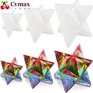 Cvmax แม่พิมพ์ซิลิโคนเรซิ่น รูปดาวหกเหลี่ยม สีขาว 3 ขนาด 4.5*2.8*3 ซม. 5.7*3.8*4 ซม. 7.2*4.7*5 ซม. สําหรับทําสมาธิ DIY 3 ชิ้น