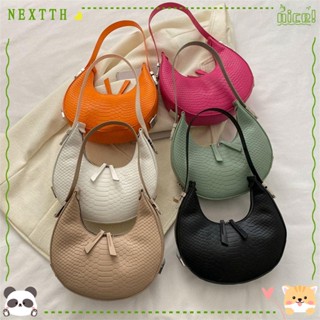 Nextth กระเป๋าสะพายข้าง หนัง PU ทรงคลัทช์ น้ําหนักเบา มีซิป สีพื้น แฟชั่นสําหรับผู้หญิง