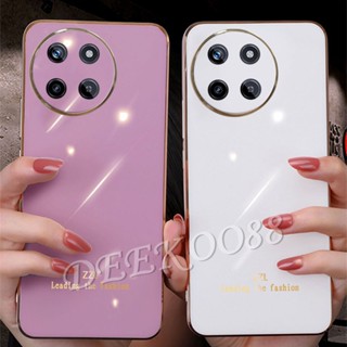 ใหม่ เคสป้องกันโทรศัพท์มือถือชุบไฟฟ้า แบบนิ่ม ขอบตรง สําหรับ Realme11 RealmeC51 Realme 11 C51 NFC 4G 5G 2023