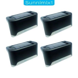 [Sunnimix1] โคมไฟ LED พลังงานแสงอาทิตย์ กันน้ํา สําหรับติดรั้ว บันได ทางเดิน 4 ชิ้น