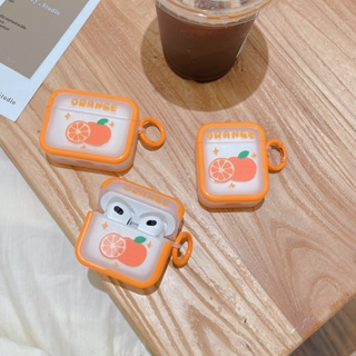 เคสหูฟังเจล แบบนิ่ม ป้องกันกระแทก สีส้ม สําหรับ AirPods 1 2 Pro 3 (2021) Pro 2