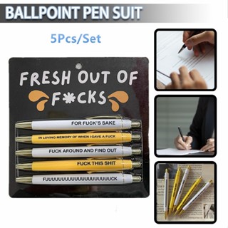 5PCS Funny Ballpoint Pens Smooth Writing Pens Motivational Inspirational Pens