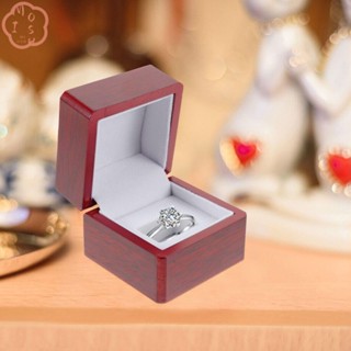 Mioshop กล่องไม้ สีขาว ทนทาน สําหรับเก็บแหวน เครื่องประดับ
