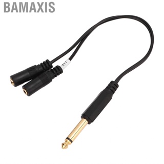 Bamaxis 6.35mm Male To Dual 3.5mm Female Cable Y Splitter Microphone Kit