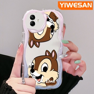 เคสโทรศัพท์ ซิลิโคนนิ่ม ใส กันกระแทก ลายการ์ตูนชิพน่ารัก สีครีม สําหรับ Samsung A04 A04E M04 F04