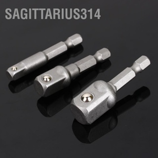 Sagittarius314 3 ชิ้นเจาะซ็อกเก็ตอะแดปเตอร์ไดรฟ์ Hex ถึง 1/4 "3/8" 1/2 "ไดร์เวอร์ผลกระทบต่อไดรฟ์