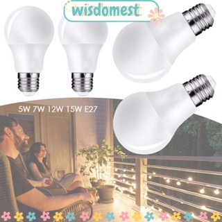 Wisdomest หลอดไฟ LED 6500K อุปกรณ์ในบ้าน 5W 7W 12W 15W E27 โคมไฟ