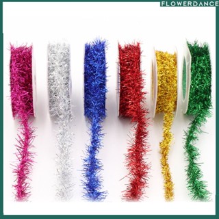 ตกแต่งคริสต์มาส Tinsel แถบสี DIY ด้วยลวดเหล็กลวดขนสัตว์อุปกรณ์เทศกาลริบบิ้นดอกไม้