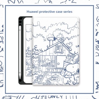 เคส ลายการ์ตูนน่ารัก พร้อมขาตั้ง และช่องใส่ดินสอ สําหรับ Huawei Mediapad T5 10.1 M5 Lite M6 10.8 8.4 นิ้ว Matepad Pro 11 SE 10.4 Air 11.5 Pro 10.8 นิ้ว 2019 2020 2021