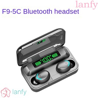 Lanfy F9 หูฟังบลูทูธไร้สาย F9 5C กันน้ํา ลดเสียงรบกวน สําหรับเล่นกีฬา F9 5C