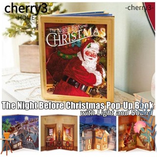 Cherry3 หนังสือป๊อปอัพจัมโบ้ ปกแข็ง พร้อมไฟ และเสียง สร้างสรรค์ ของขวัญวันคริสต์มาส