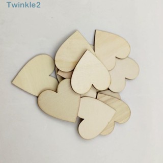 Twinkle ไม้ตัดรูปหัวใจ 2 นิ้ว (5 ซม.) ไม่สําเร็จรูป สําหรับแขวนตกแต่ง DIY 100 ชิ้น