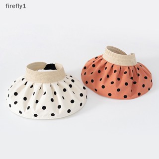 [Firefly] หมวกบังแดด ป้องกันรังสียูวี ลายจุด ปีกกว้าง พับได้ สําหรับผู้หญิง [TH]