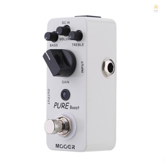 MOOER Pure Boost Micro Mini Boost Effect Pedal for Electric Guitar True Bypass - Boost Your Guitars Volume and Sustain for a Powerful Performance