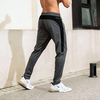 Sports Fitness Pants Mens Ankle-Tied Breathable Ultra-Thin Ice Silk Stretch Quick-Drying Loose Running Training Casual Trousers v3jM