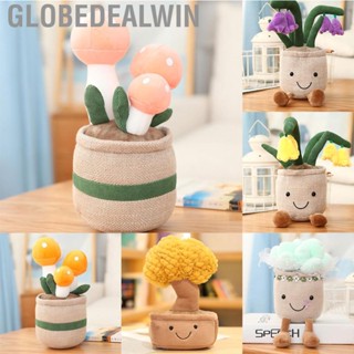 Globedealwin Potted  Decoration Cute Plants Toy Skin Friendly Stuffed Ornament for Desktop Car Office